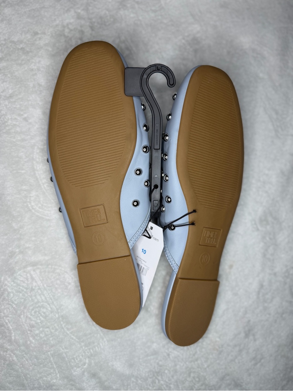 Time and Tru Powder Blue Studded Slip-On Mules - Picture 5 of 5